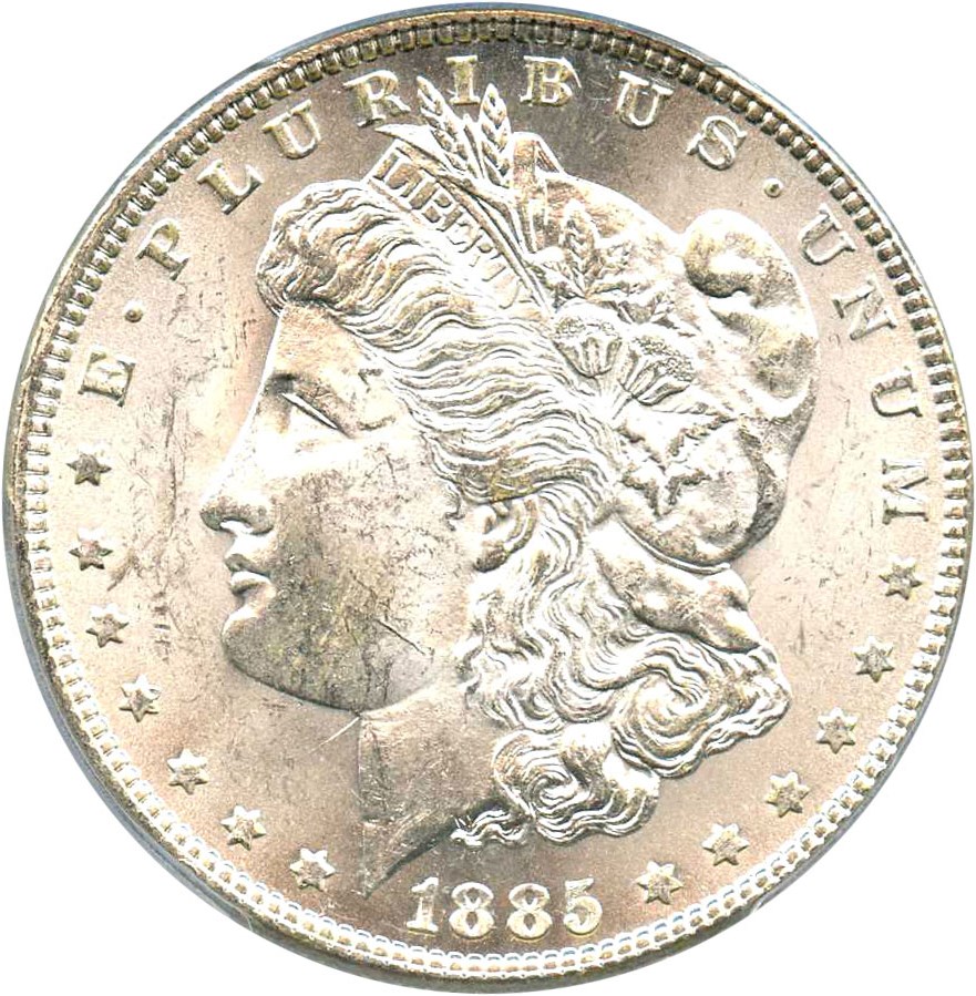 image for: 1885 $1 PCGS MS63 (VAM-1A, Pitted Reverse)