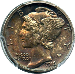 image for: 1916-S Mercury 10c PCGS MS64