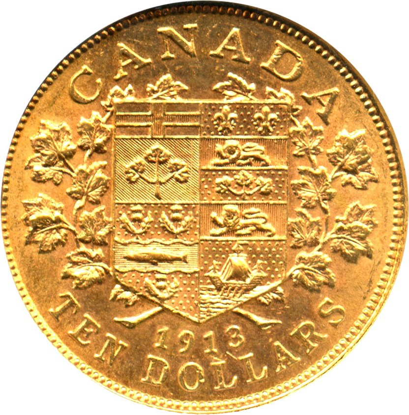 image for: Canada: 1913 $10 NGC AU55 (KM-27)