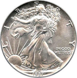 image for: 1987 Silver Eagle $1 PCGS MS69