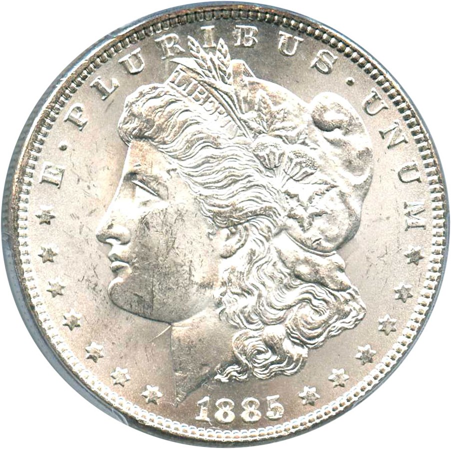 image for: 1885 $1 PCGS MS63 (VAM-1A, Pitted Reverse)