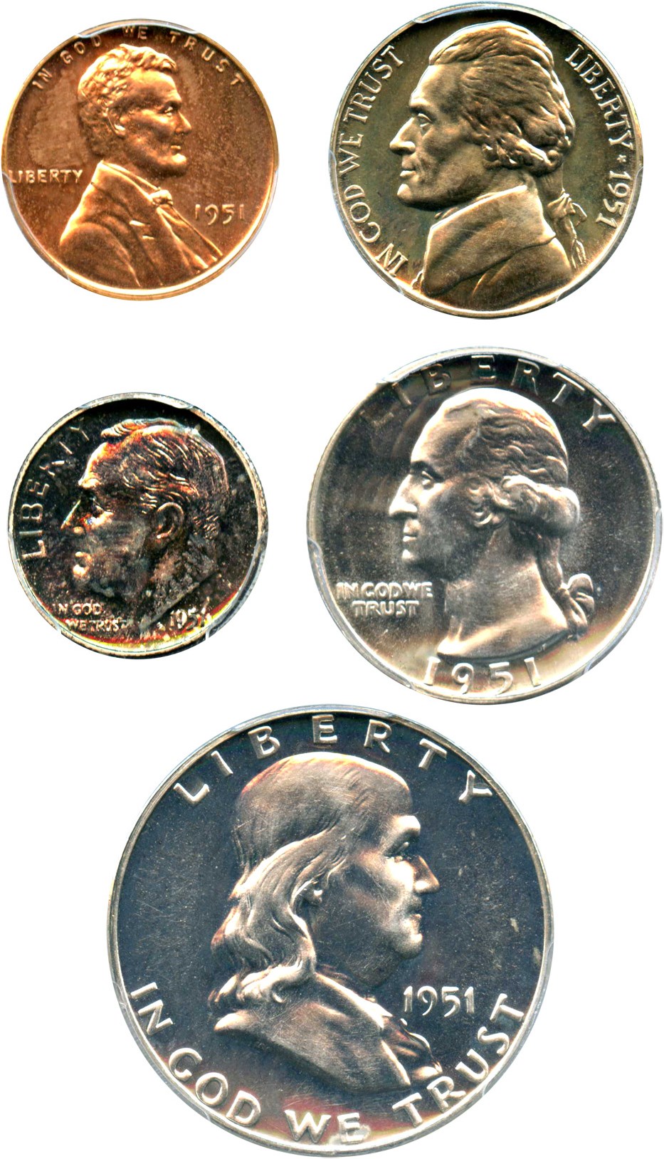 image for: 1951 Proof Set PCGS Proof 63-66 (5 Coins)