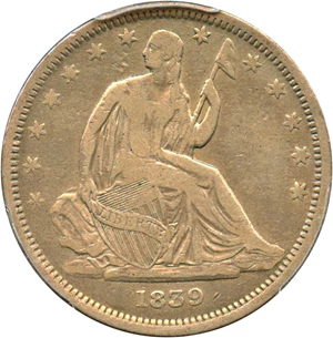 image for: 1839 50c PCGS VF25 (No Drapery)
