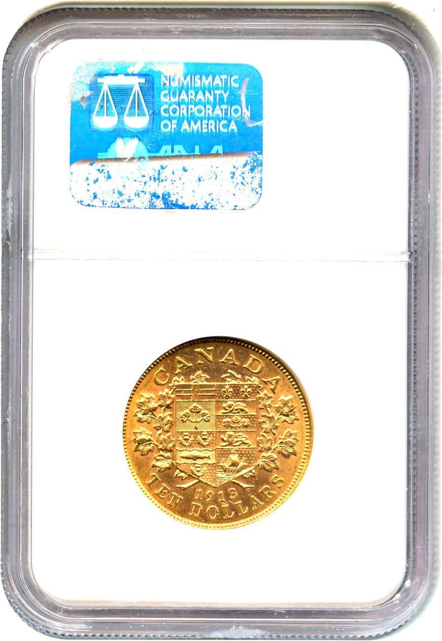 image for: Canada: 1913 $10 NGC AU55 (KM-27)