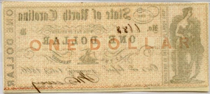 image for: North Carolina, Raleigh $1 Oct. 16th, 1861 PMG MS63 EPQ (NCCR38-1)
