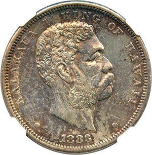 image for: 1883 $1 Hawaii NGC AU55
