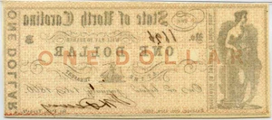 image for: North Carolina, Raleigh $1 Oct. 16th, 1861 PMG MS64 EPQ (NCCR38-1)