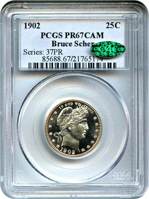 image for: 1902 25c PCGS/CAC Proof 67 CAM