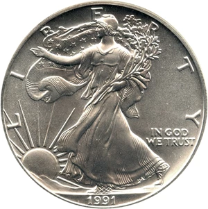 image for: 1991 Silver Eagle $1 NGC MS69