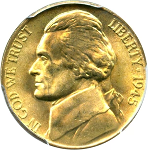 image for: 1945-P 5c PCGS MS66+ FS