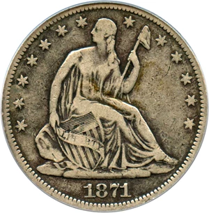 image for: 1871-CC 50c PCGS F15