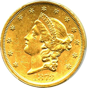 image for: 1873-S $20 PCGS MS60 (Closed 3)