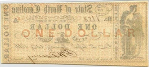 image for: North Carolina, Raleigh $1 Oct. 16th, 1861 PMG MS63 EPQ (NCCR38)