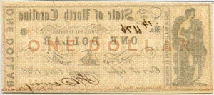 image for: North Carolina, Raleigh $1 Oct. 16th, 1861 PMG MS64 EPQ (NCCR38-1)