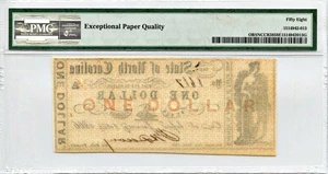 image for: North Carolina, Raleigh $1 Oct. 16th, 1861 PMG AU58 EPQ (NCCR38)