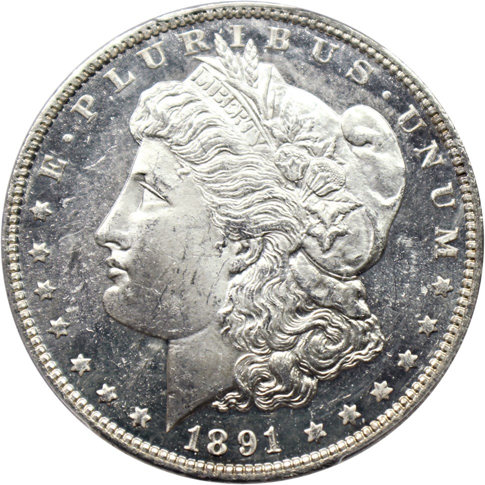 image for: 1891 $1 PCGS/CAC MS63+ DMPL