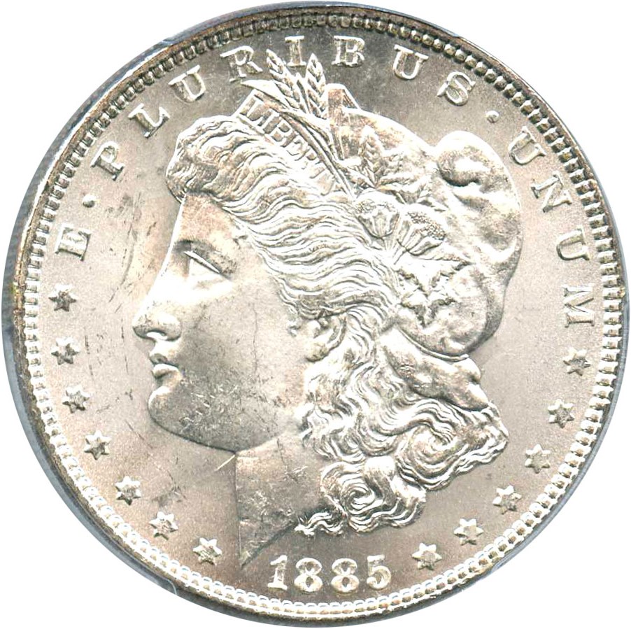 image for: 1885 $1 PCGS MS64 (VAM-1A, Pitted Reverse)