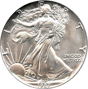 image for: 1987 Silver Eagle $1 PCGS MS69