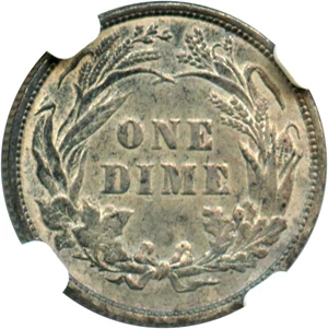 image for: 1895 10c NGC AU Details (Stained)