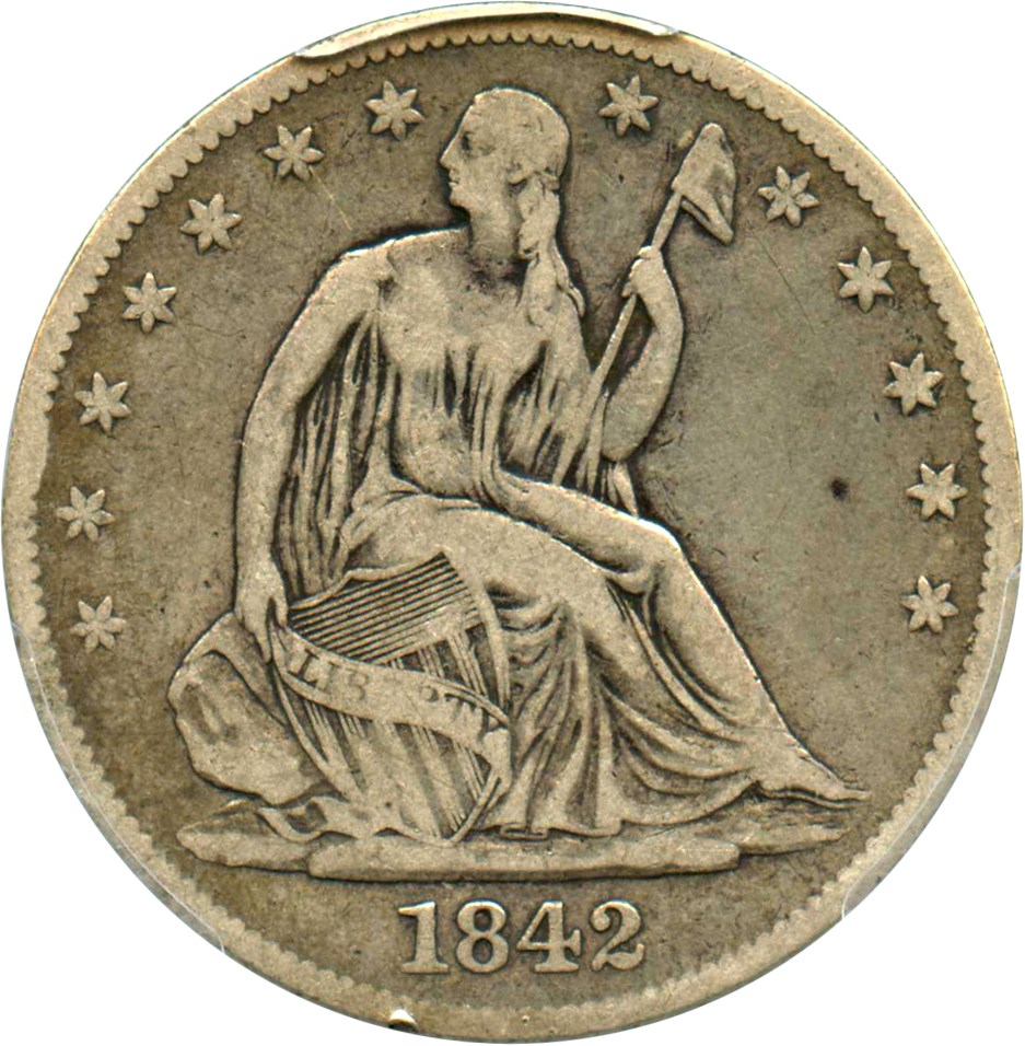 image for: 1842-O 50c PCGS F15 (Reverse of 1842)