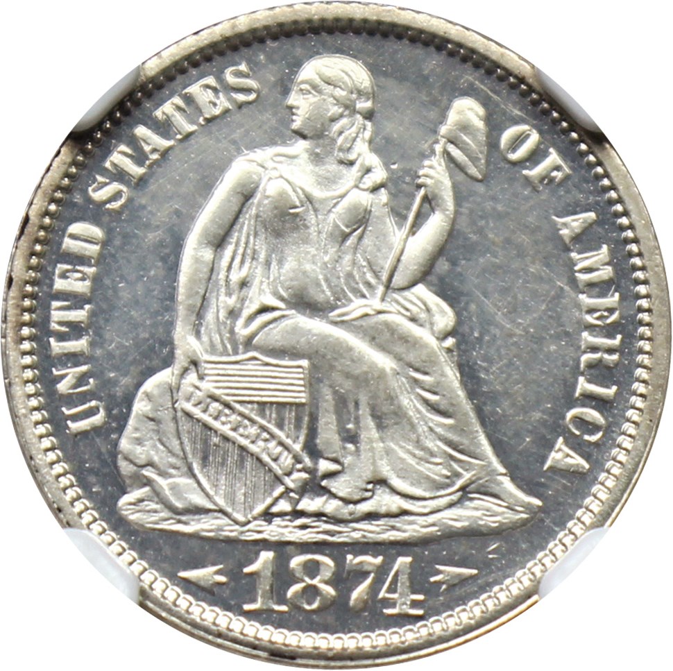 image for: 1874 10c NGC Proof 64 CAM (Arrows)