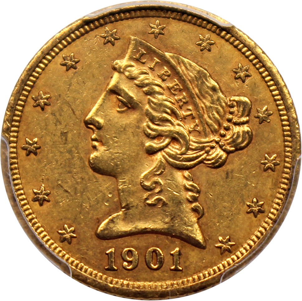 image for: 1901/0-S $5 PCGS MS62