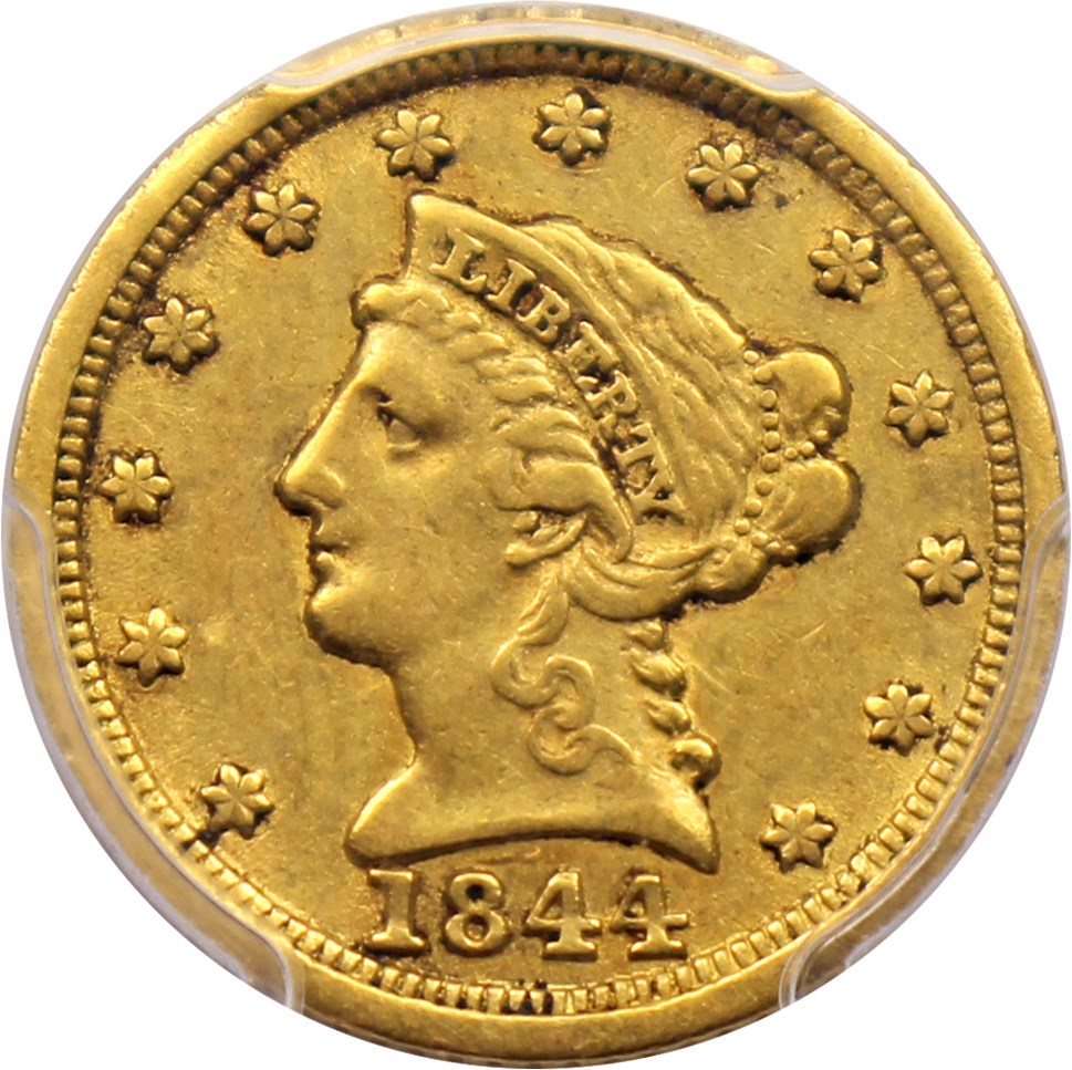 image for: 1844-D $2 1/2 PCGS/CAC XF45