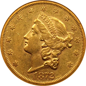 image for: 1872-S $20 NGC AU55