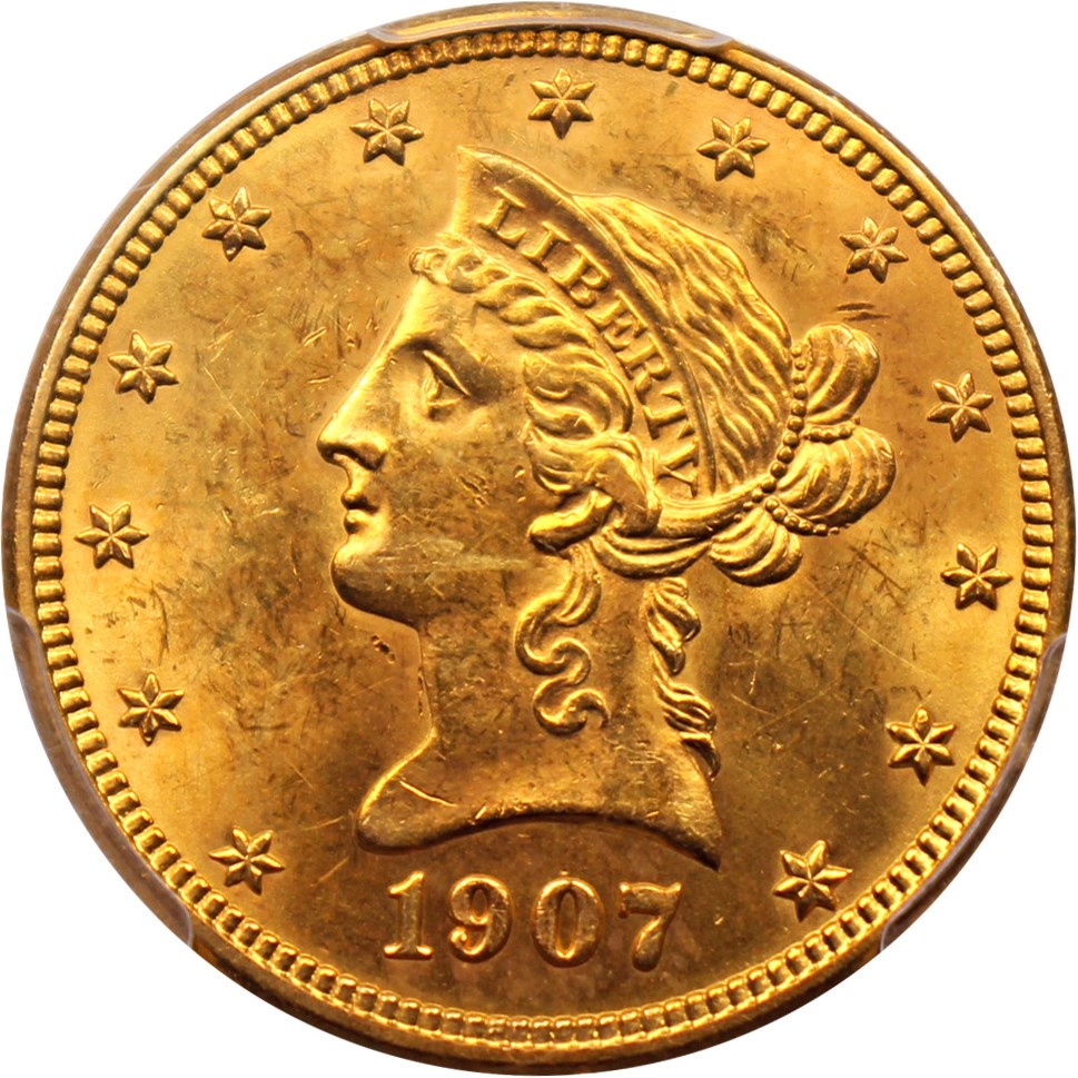 image for: 1907-D $10 PCGS MS63