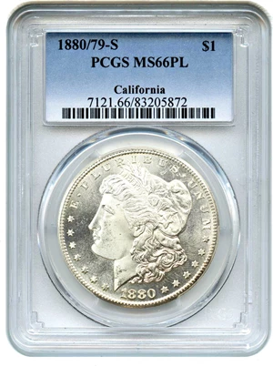 image for: 1880-S $1 PCGS MS66 PL (80/79)