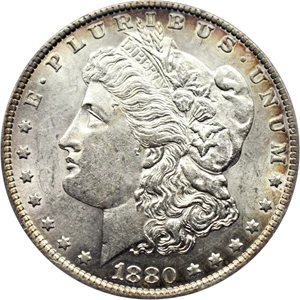 image for: 1880-O $1 PCGS AU58 (VAM-48, Hangnail)