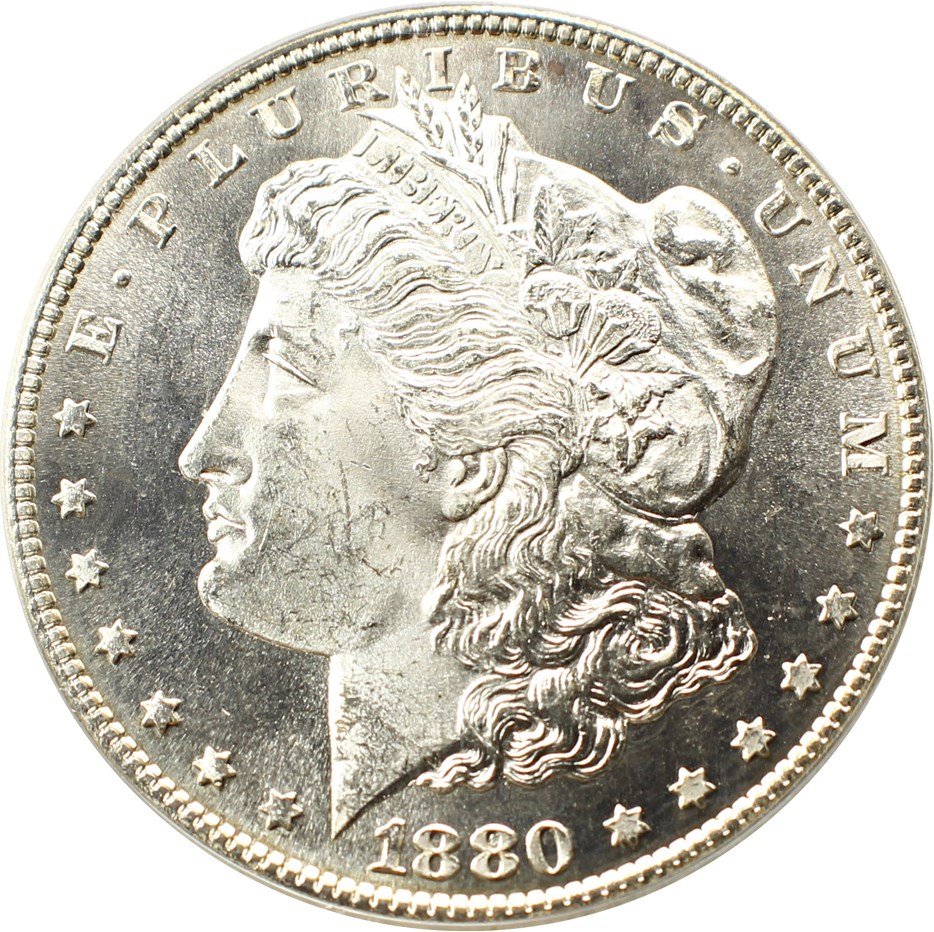 image for: Top 100 VAM: 1880-S $1 PCGS MS64 PL (80/79, VAM-9, Large S)