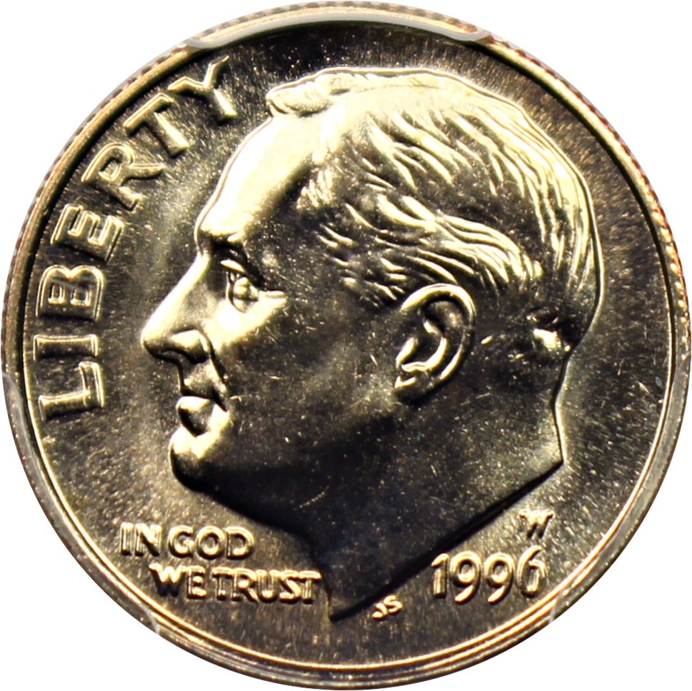 image for: 1996-W 10c PCGS MS66 FB