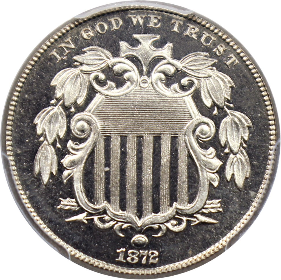 image for: 1872 5c PCGS/CAC Proof 66 CAM