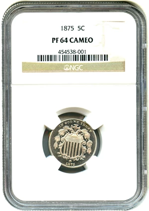 image for: 1875 5c NGC Proof 64 CAM
