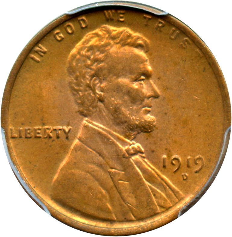 image for: 1919-D 1c PCGS MS64 RB