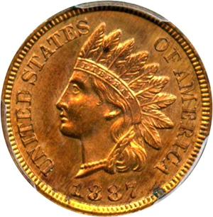 image for: 1887 1c PCGS MS64 RD