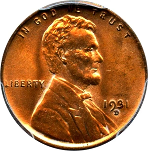 image for: 1931-D 1c PCGS MS64 RD