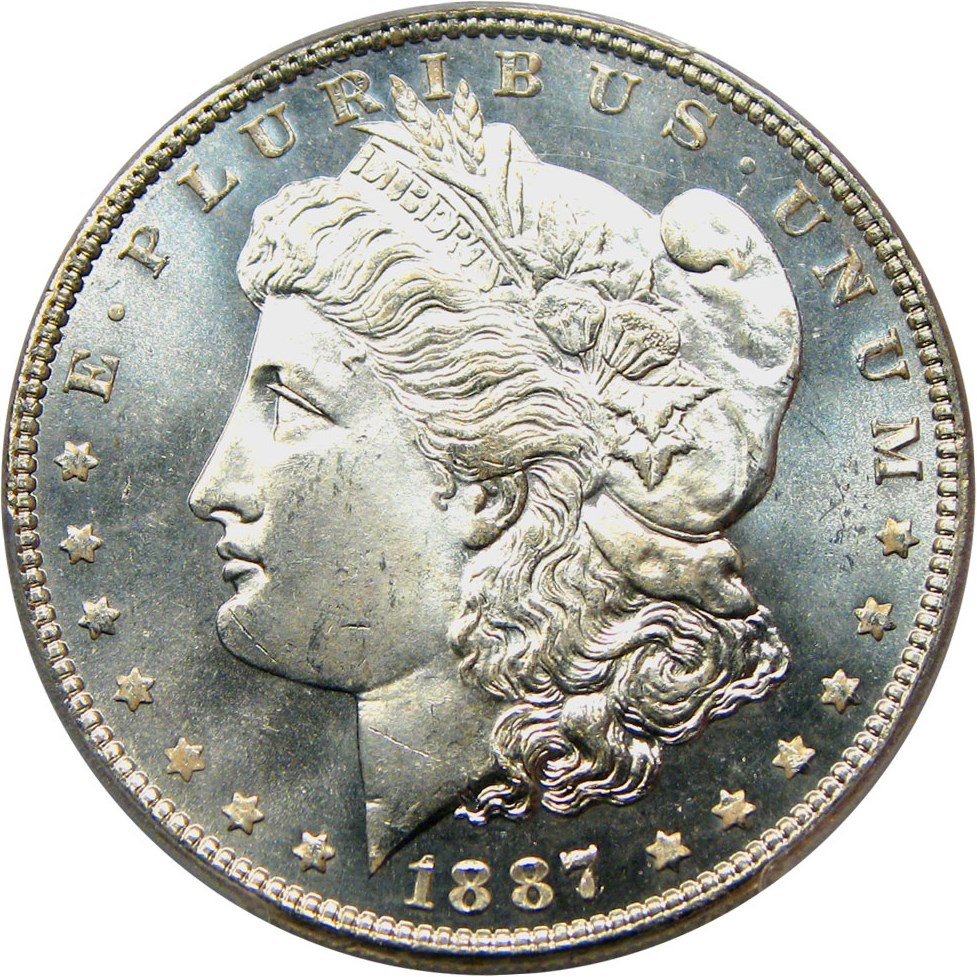 image for: 1887/6 $1 PCGS/CAC MS65+ PL