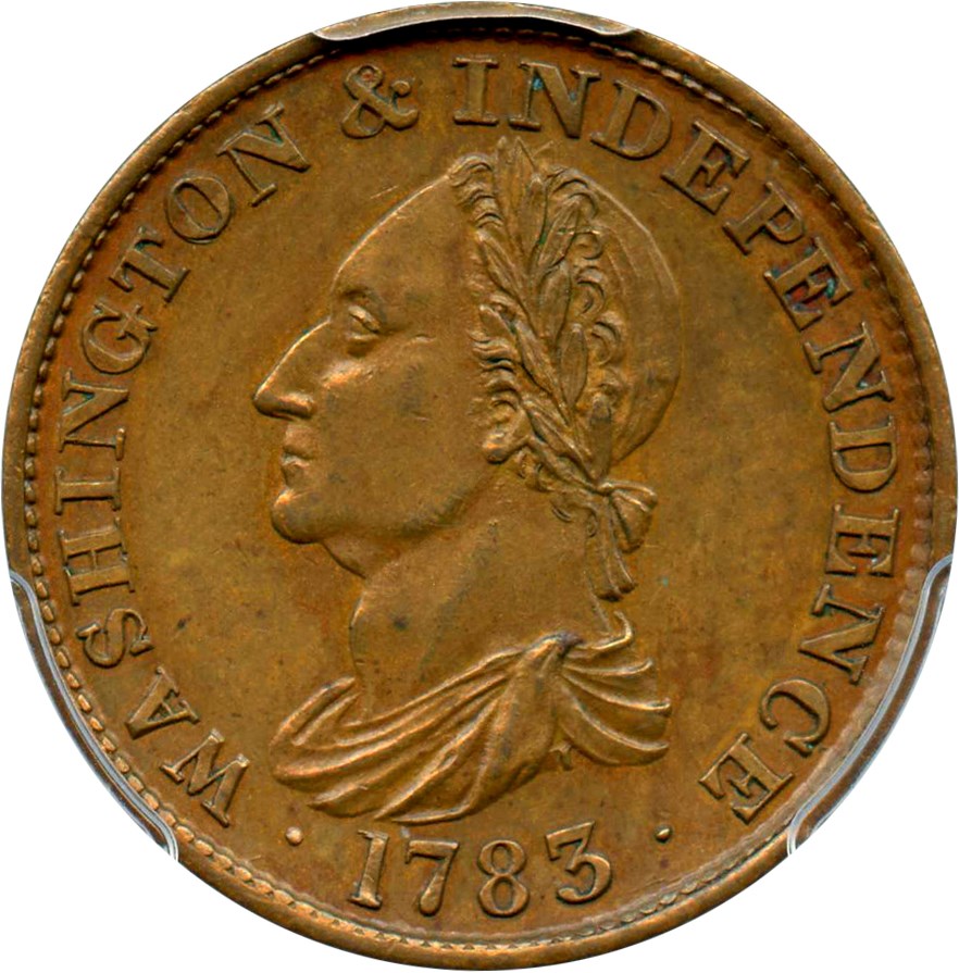 image for: 1783 Washington & Independence Restrike Copper Token PCGS Proof 58 BN 