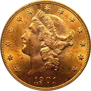 image for: 1901 $20 PCGS MS63