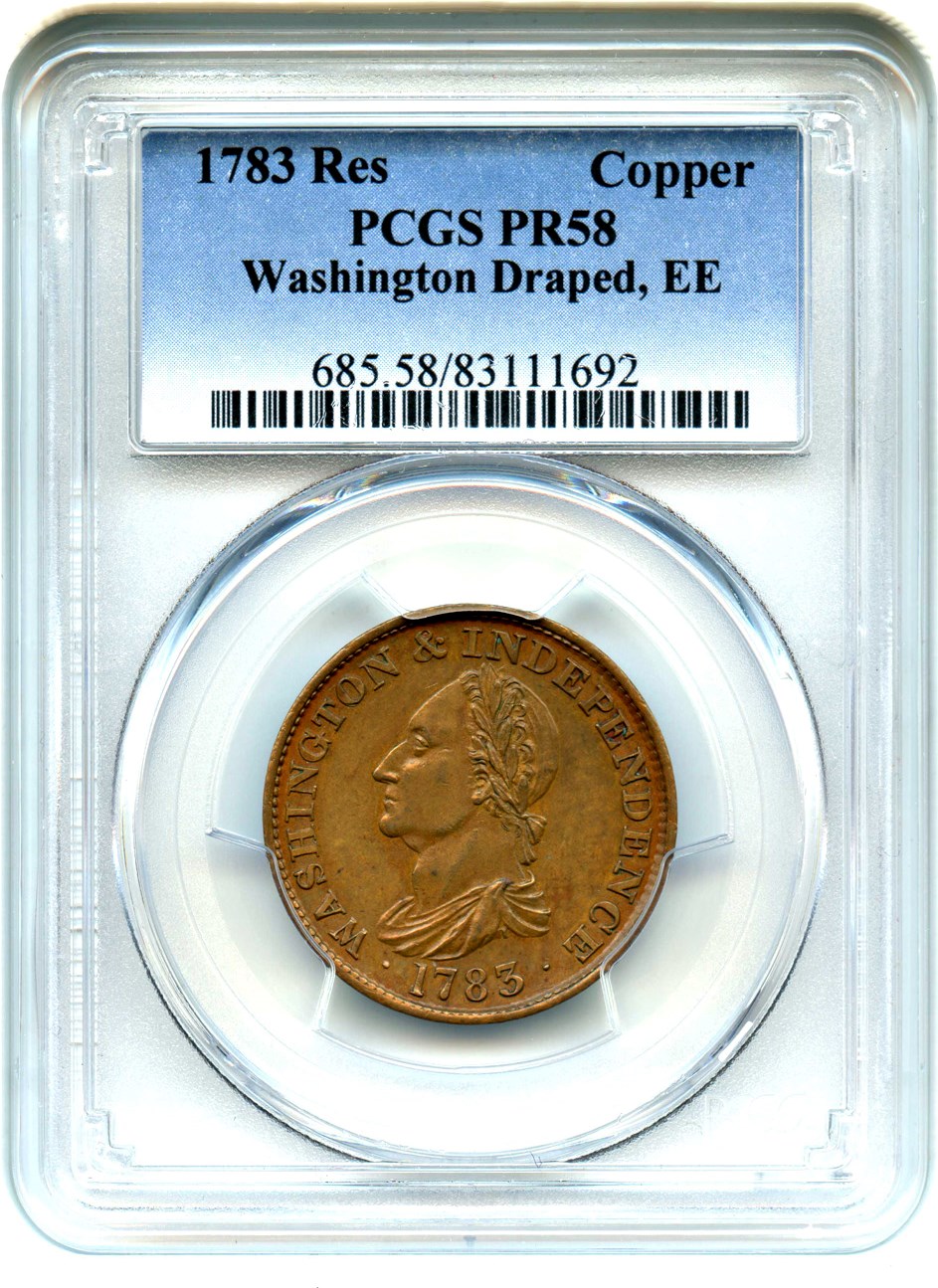 image for: 1783 Washington & Independence Restrike Copper Token PCGS Proof 58 BN 