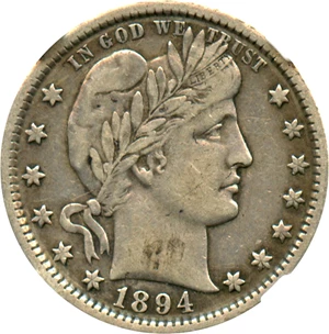 image for: 1894-O 25c NGC/CAC VF35
