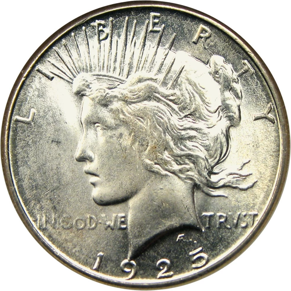 1925 silver dollar value chart