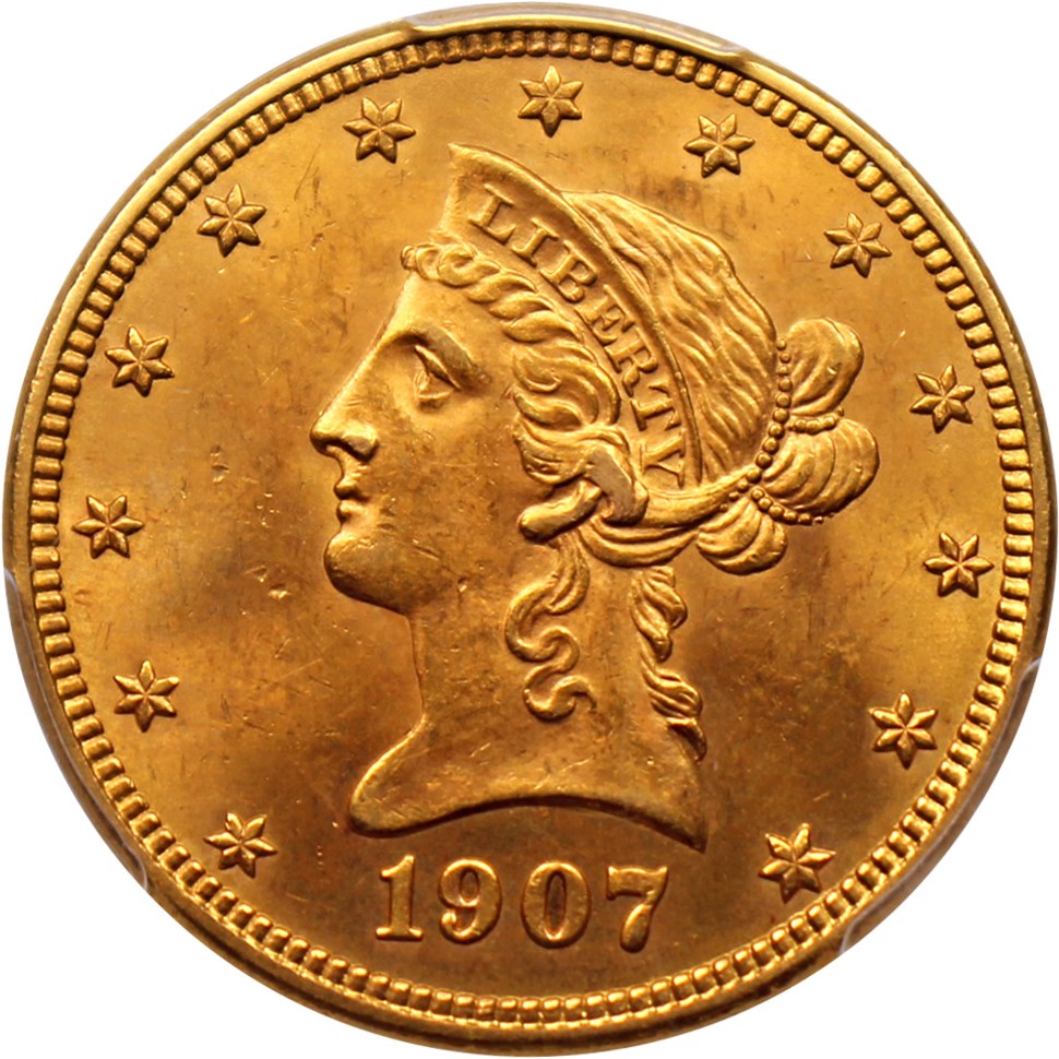 image for: 1907-D $10 PCGS MS63