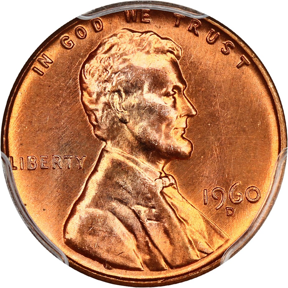 image for: 1960-D 1c PCGS MS66 RD (Large Date)