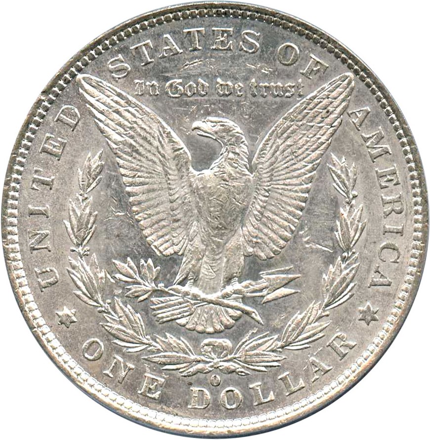 image for: 1881-O $1 PCGS AU53 (VAM-27, Doubled Ear)