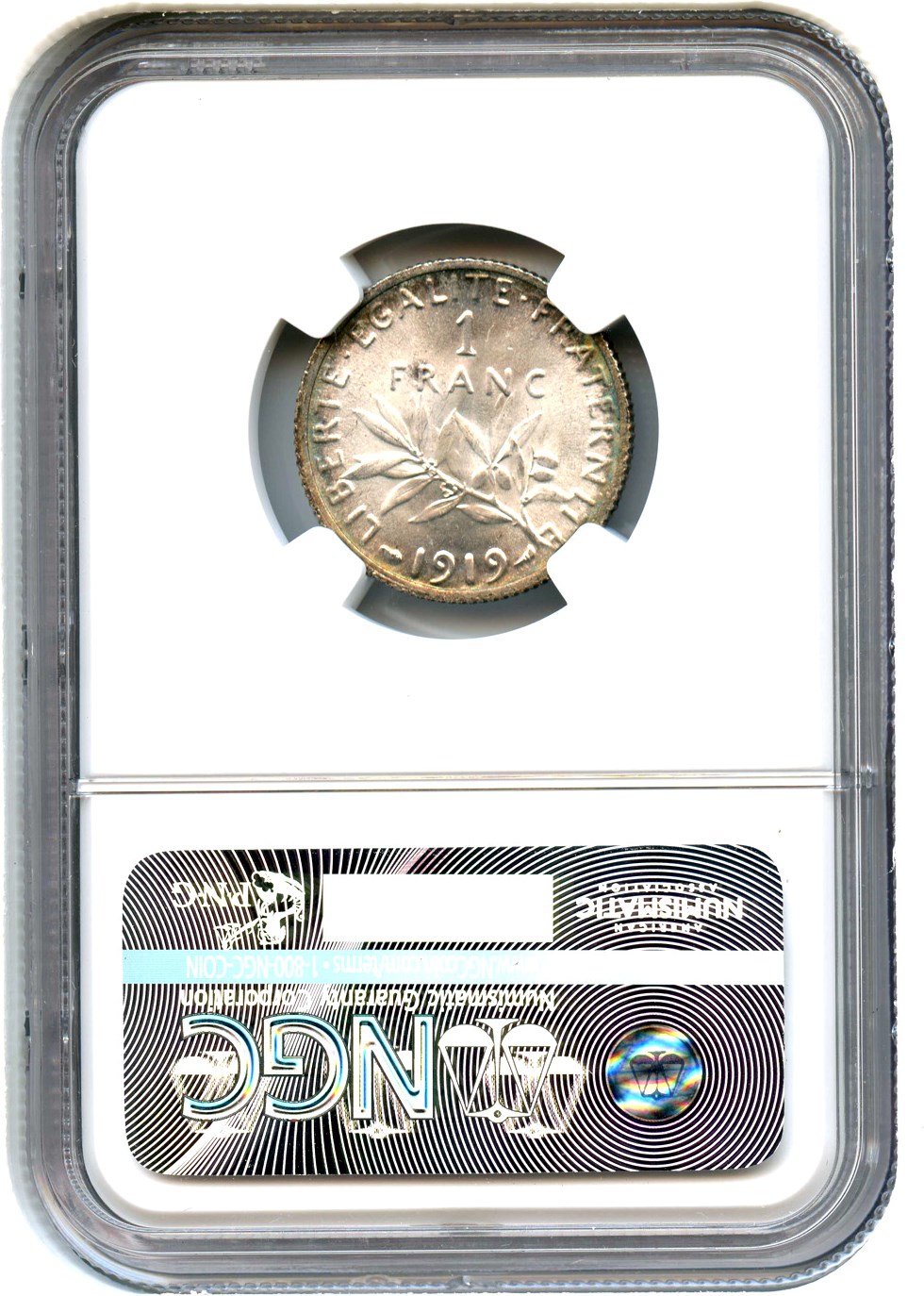 image for: France: 1919 1 Franc NGC MS66