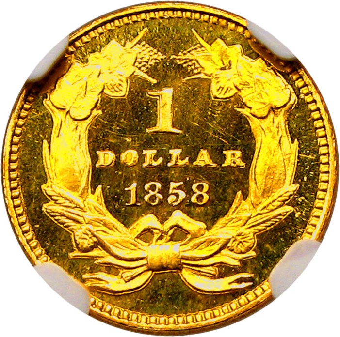 image for: 1858 G$1 NGC Proof 67 UCAM