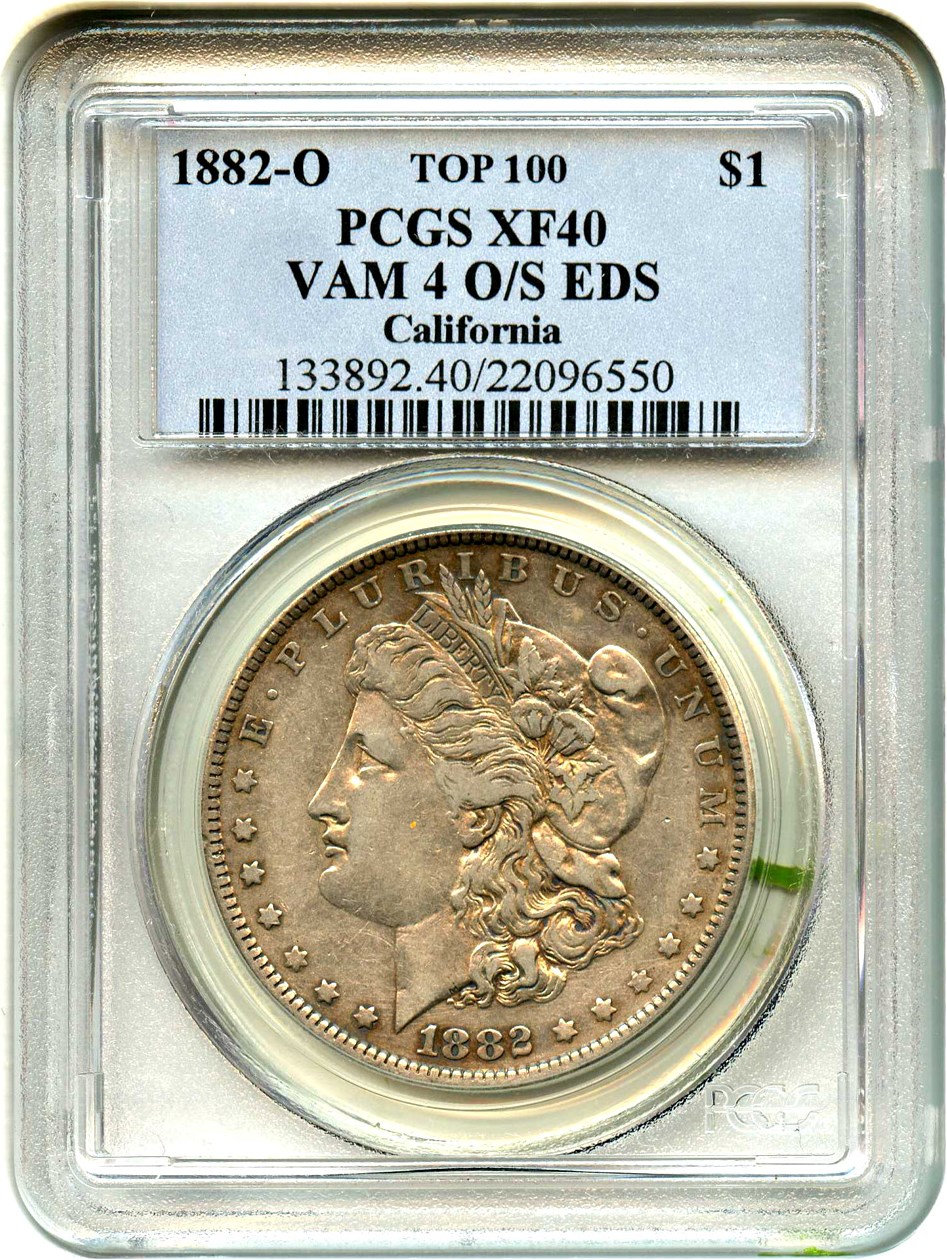 image for: 1882-O $1 PCGS XF40 (VAM-4, O/S, EDS)